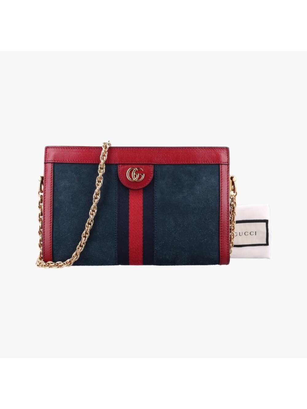 Gucci Ophidia Navy Red Suede Leather